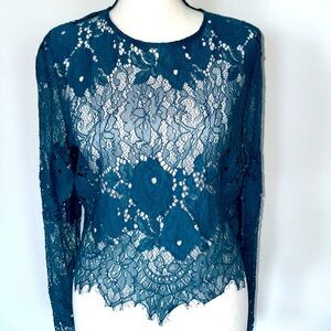 Green lace layered blouse..